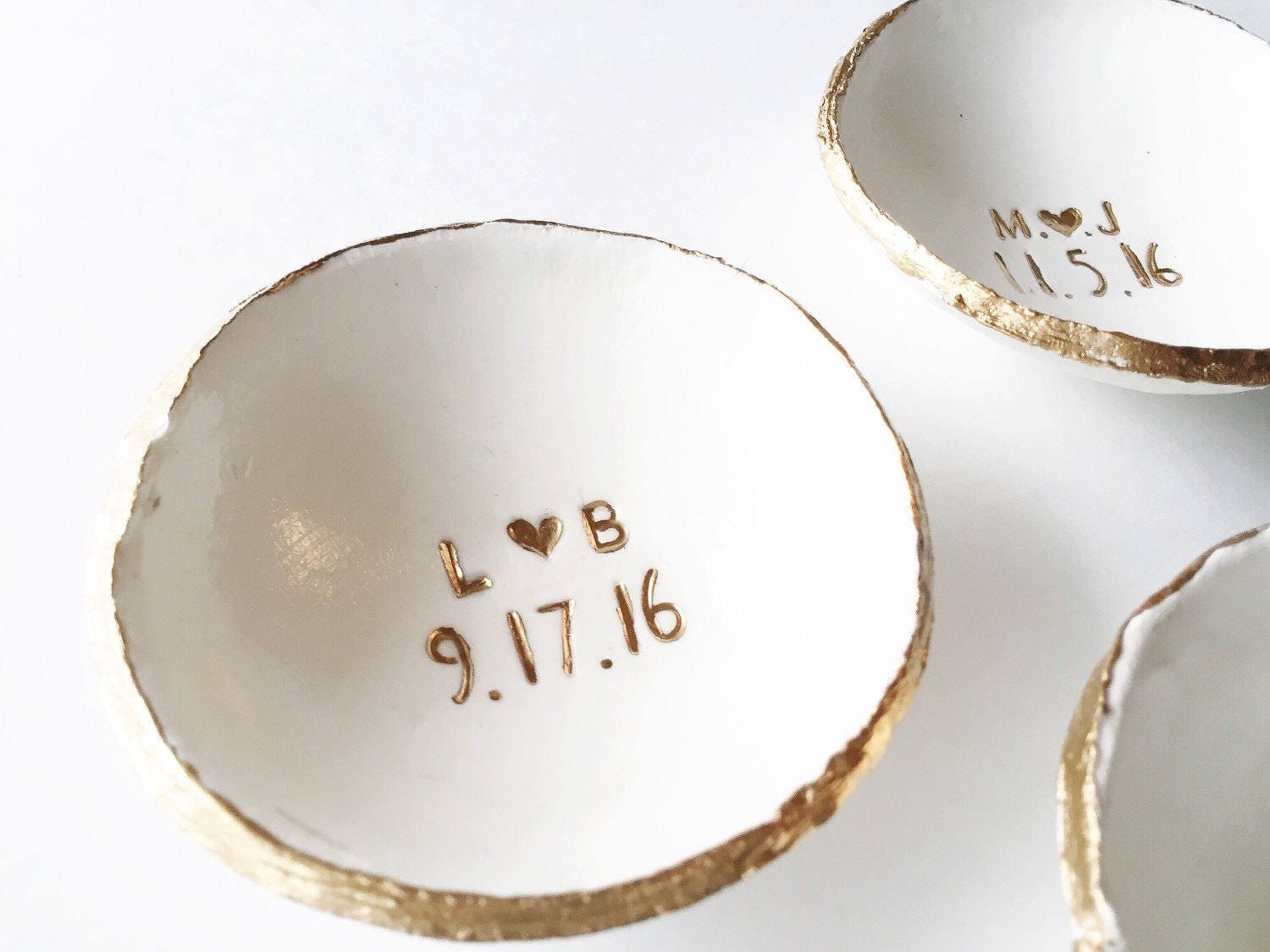 Custom Wedding Gift /  Ring Dish / Date and Initials / Wedding Gift / Personalized Gift / Personalized / Engagement Gift /