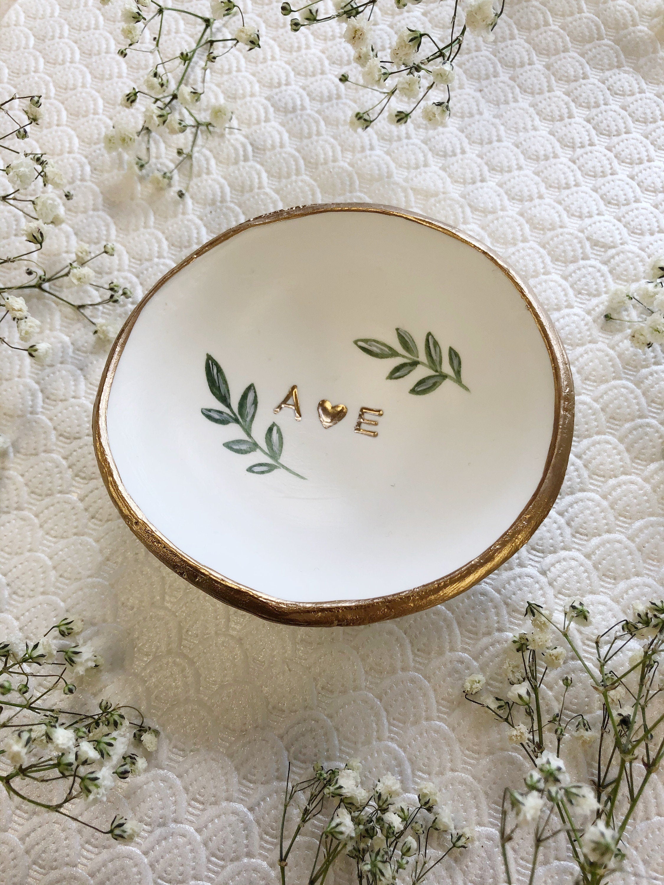 Custom Wedding Gift /  Ring Dish / Date and Initials / Wedding Gift / Personalized Gift / Personalized / Engagement Gift /