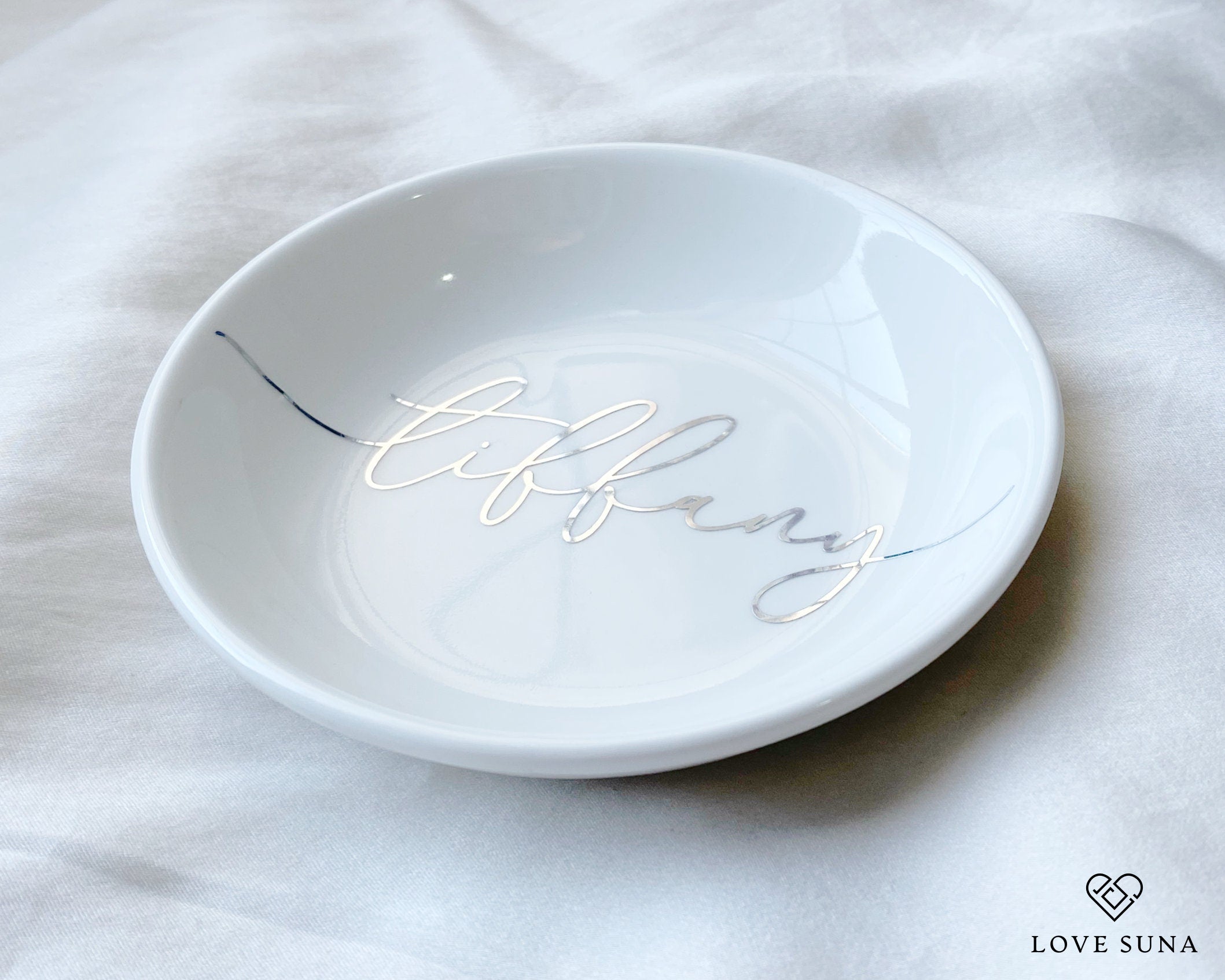 Personalized Engagement Ring Dish, Initials Heart Date Ring Dish, Gift For Bride and Groom, Wedding Gift, Bridal Shower, Anniversary Gift,