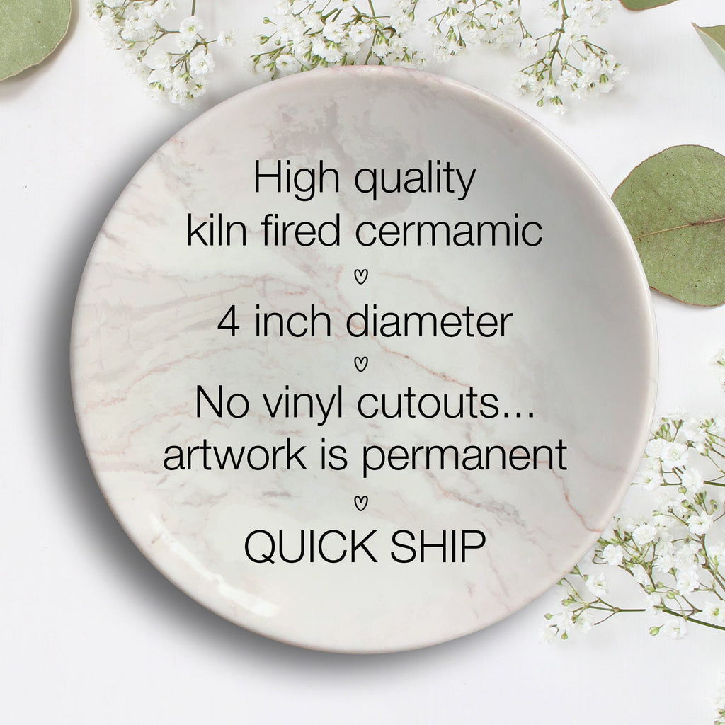 Custom Wildflower Wedding Gift Ring Dish • Perfect Engagement Gift • Personalized Dainty Jewelry • Minimalist Gift for Bride • Ring Holder