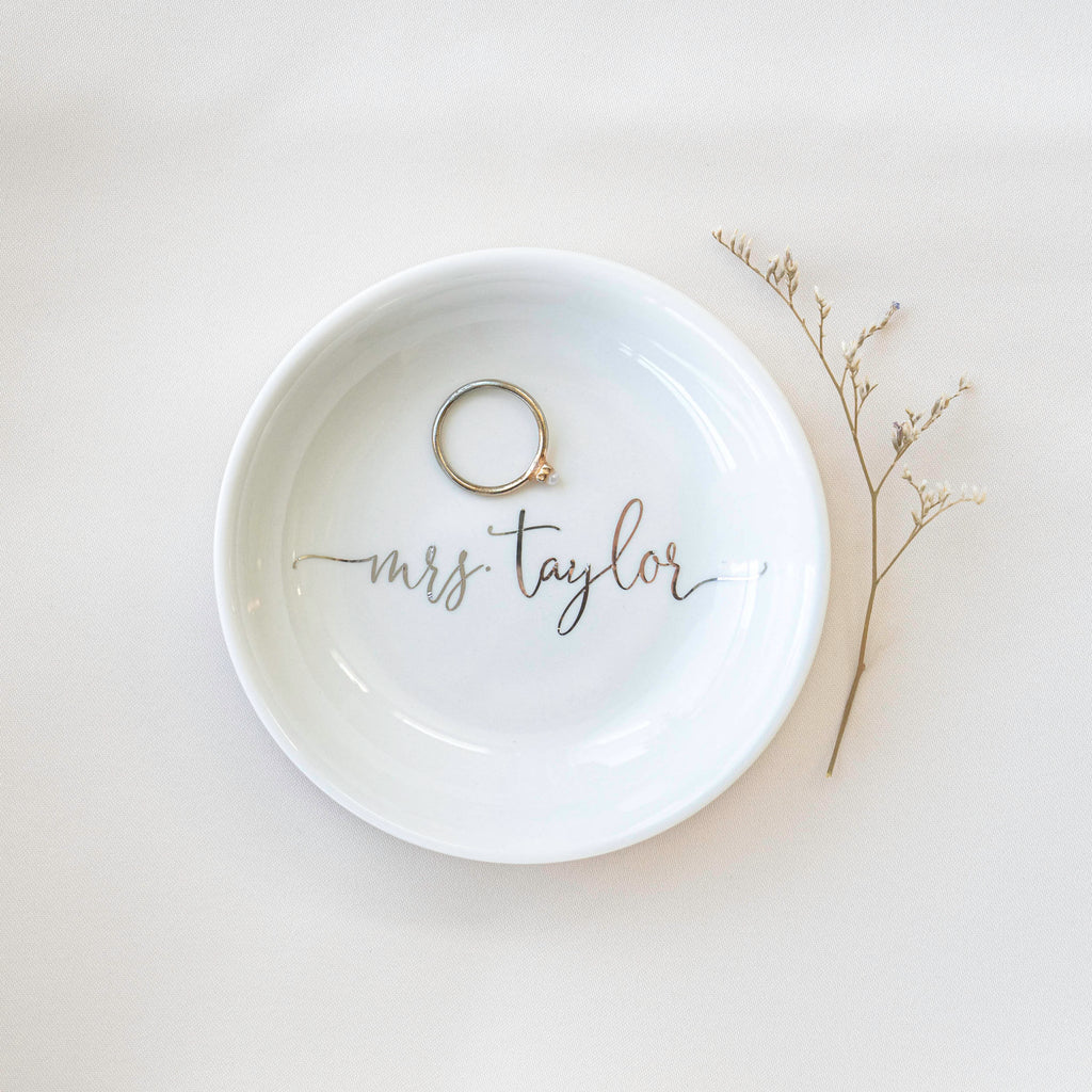Engagement Gift - Personalized Ring Dish - Bridal Shower Gift - Gift for Bride #CF02