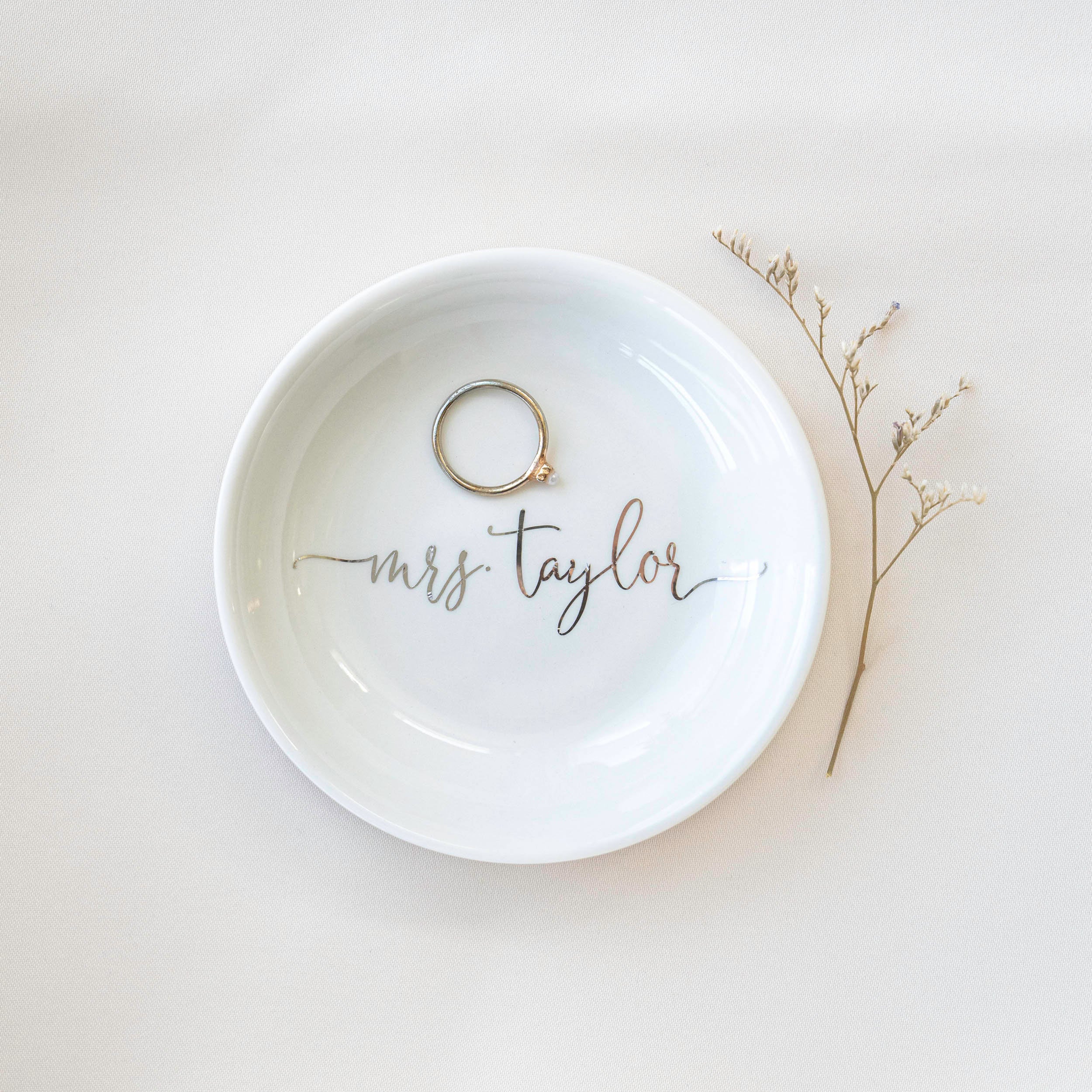Engagement Gift - Personalized Ring Dish - Bridal Shower Gift - Gift for Bride #CF02