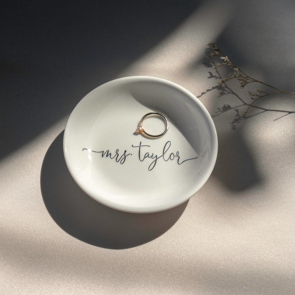 Engagement Gift - Personalized Ring Dish - Bridal Shower Gift - Gift for Bride #CF02