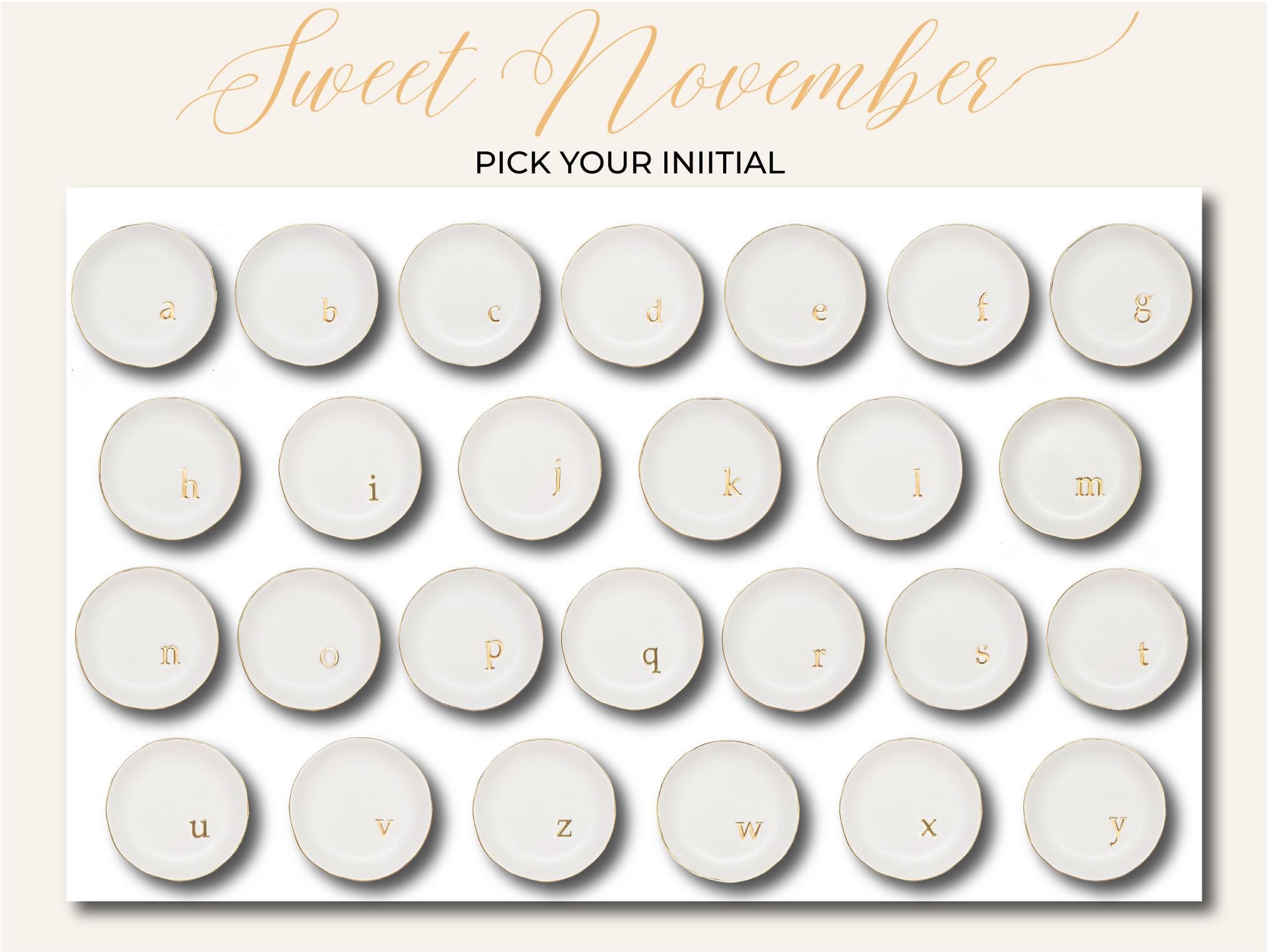 Personalized Ceramic Ring Dish - Bridesmaid Gift, Engagement Ring Holder, Bridal Shower Gift, Anniversary Keepsake, Wedding Gift (Ring Dish)
