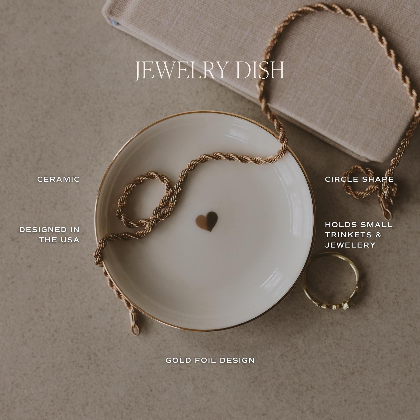 Gold Leaves Ceramic Jewelry Dish