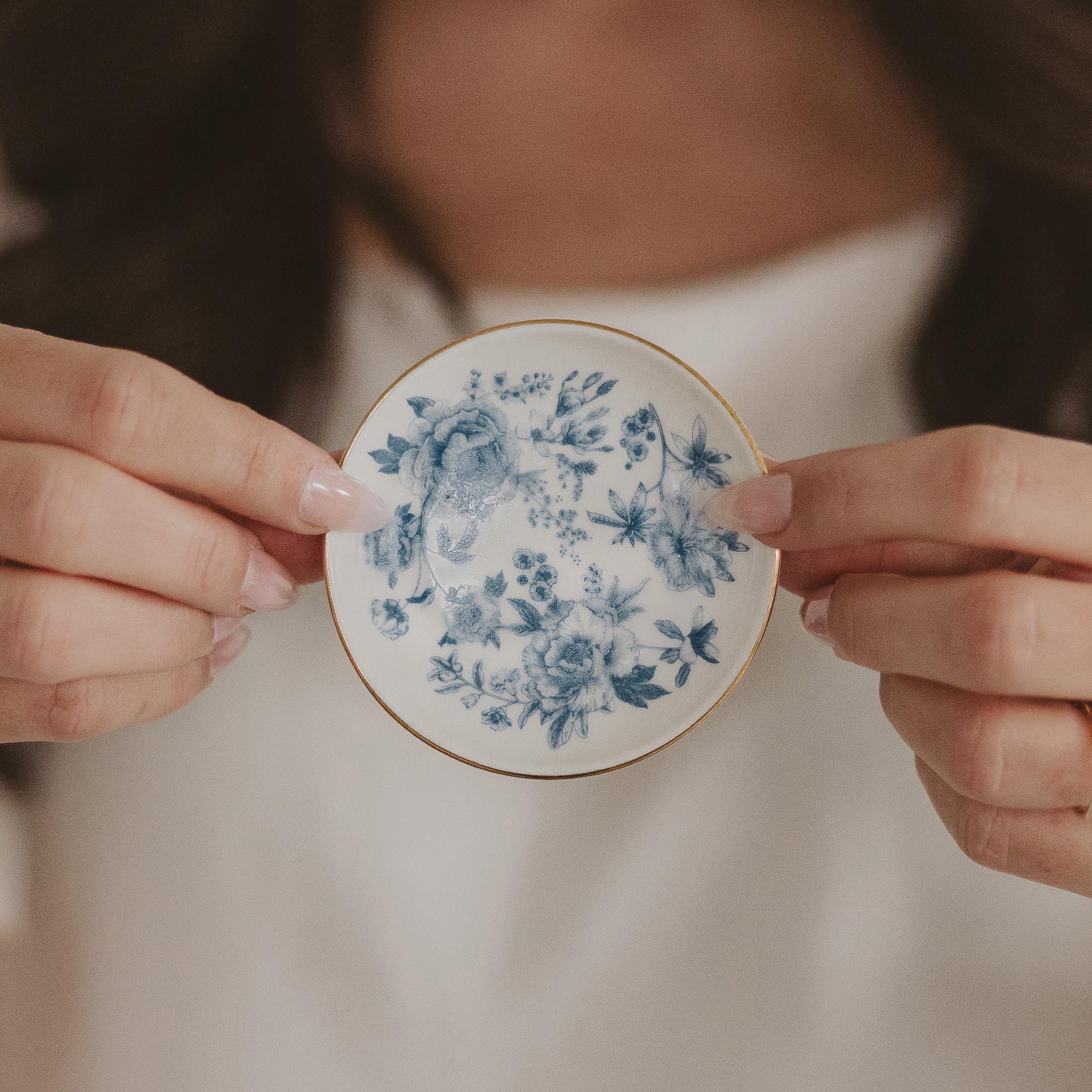 Blue Delft Jewelry Dish - Trinket Tray, Cottagecore Decor - Vintage Jewelry Dish - Engagement Ring Dish, Trinket Dish - Jewelry Holder