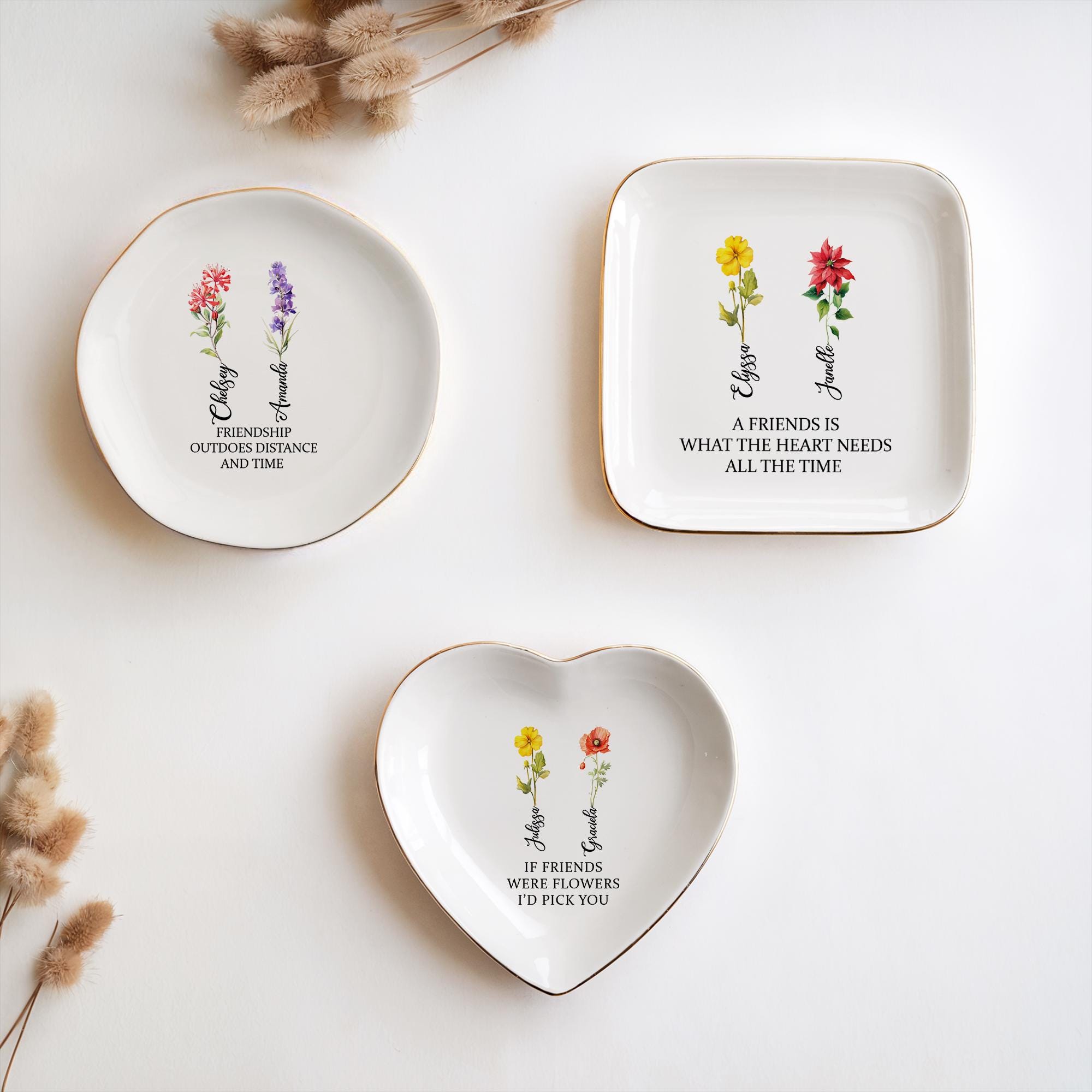 Personalized Birth Flower Jewelry Dish