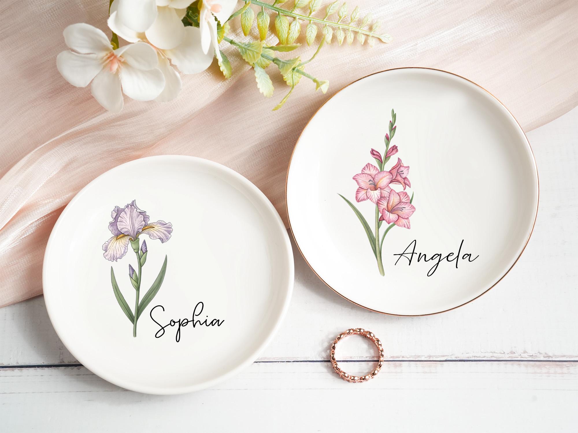 Custom Birthflower Ring Dish