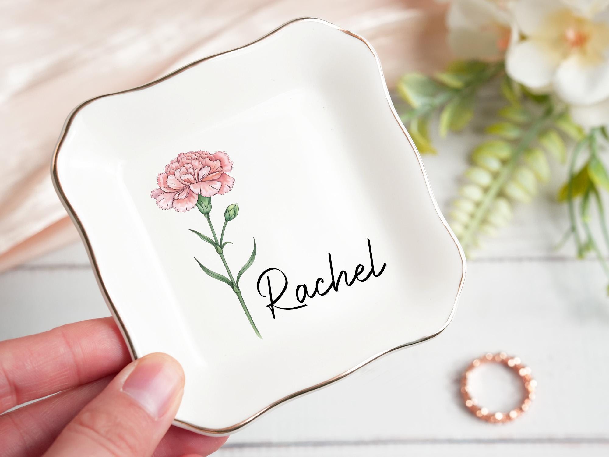 Custom Birthflower Ring Dish
