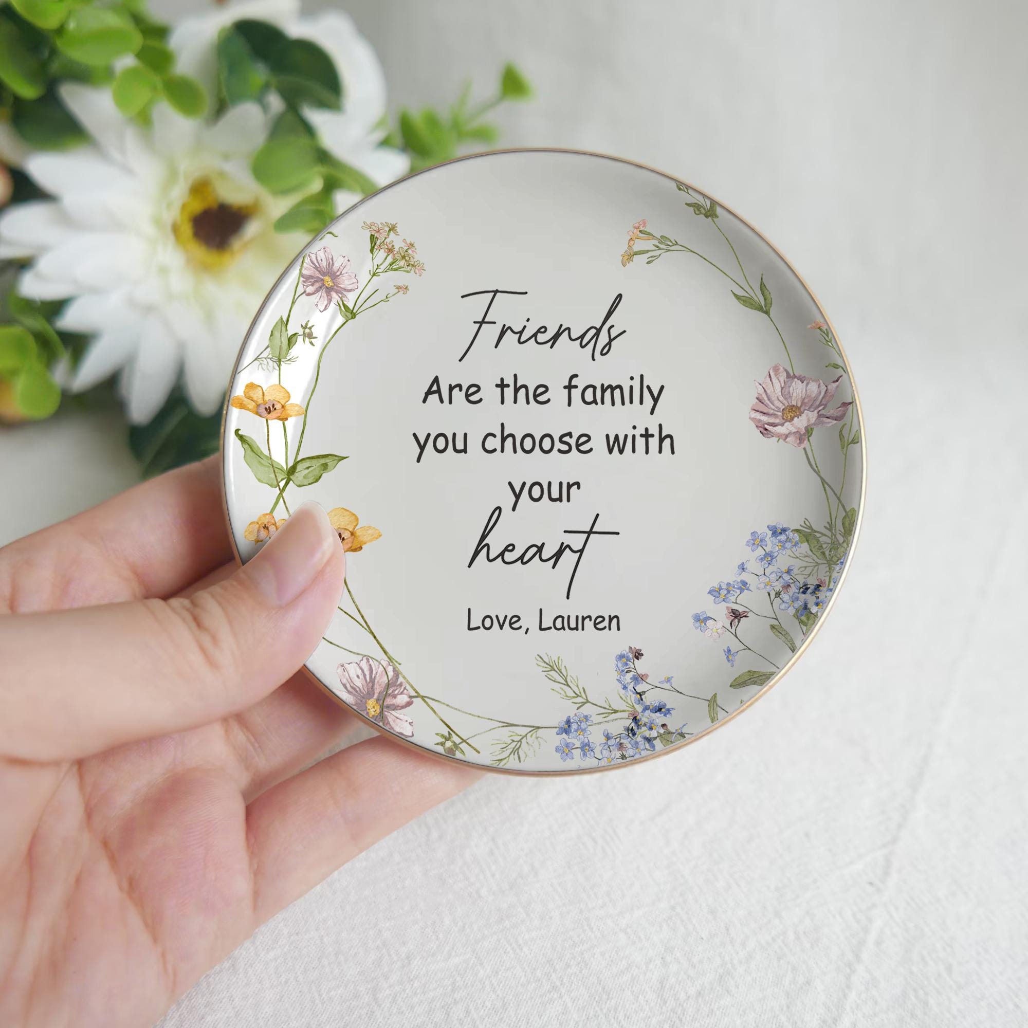 Personalized Best Friend Jewelry Dish, Custom Ring Tray for Friend, Gift for Her, Friendship Keepsake, Unique Gift Idea, Birthday Gift