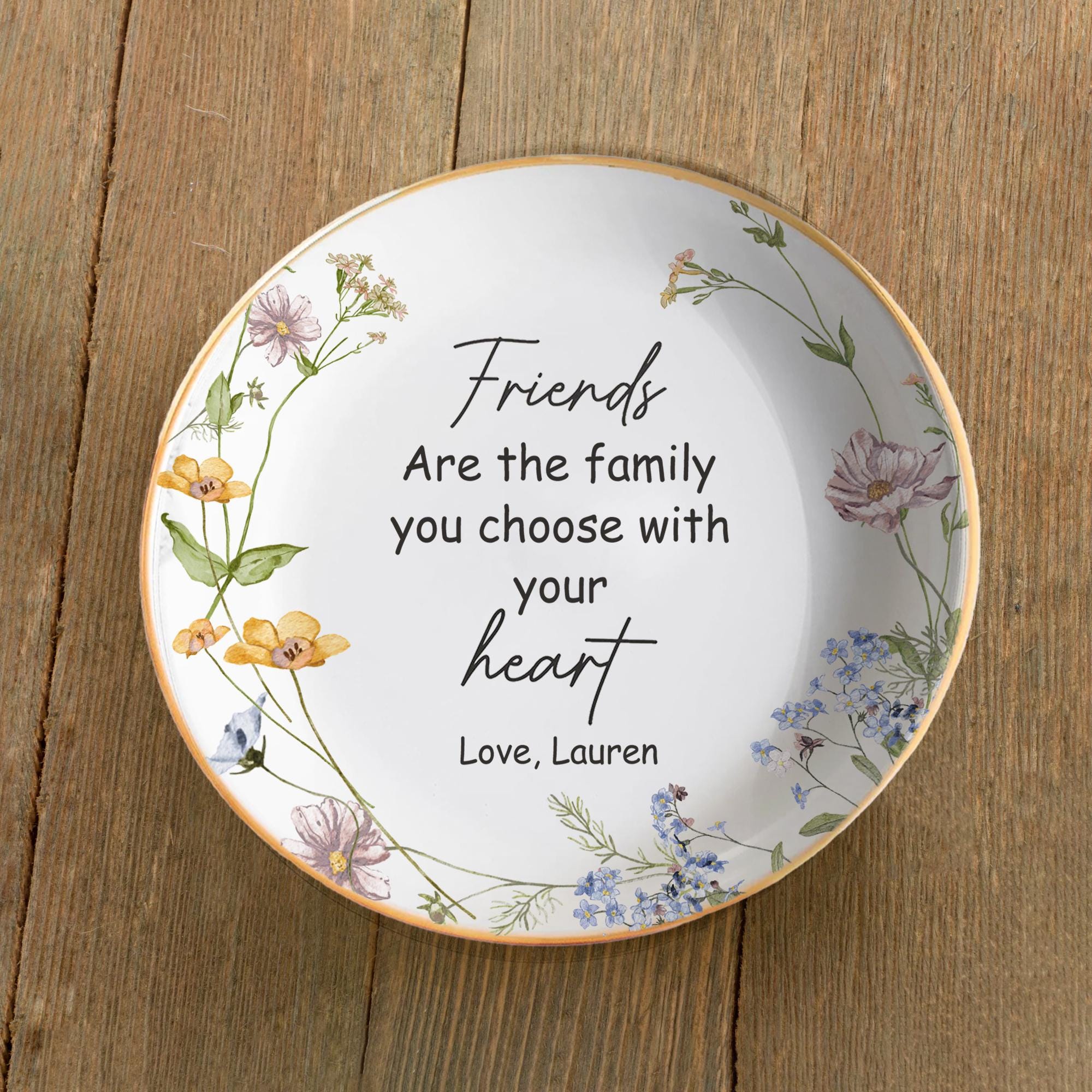 Personalized Best Friend Jewelry Dish, Custom Ring Tray for Friend, Gift for Her, Friendship Keepsake, Unique Gift Idea, Birthday Gift