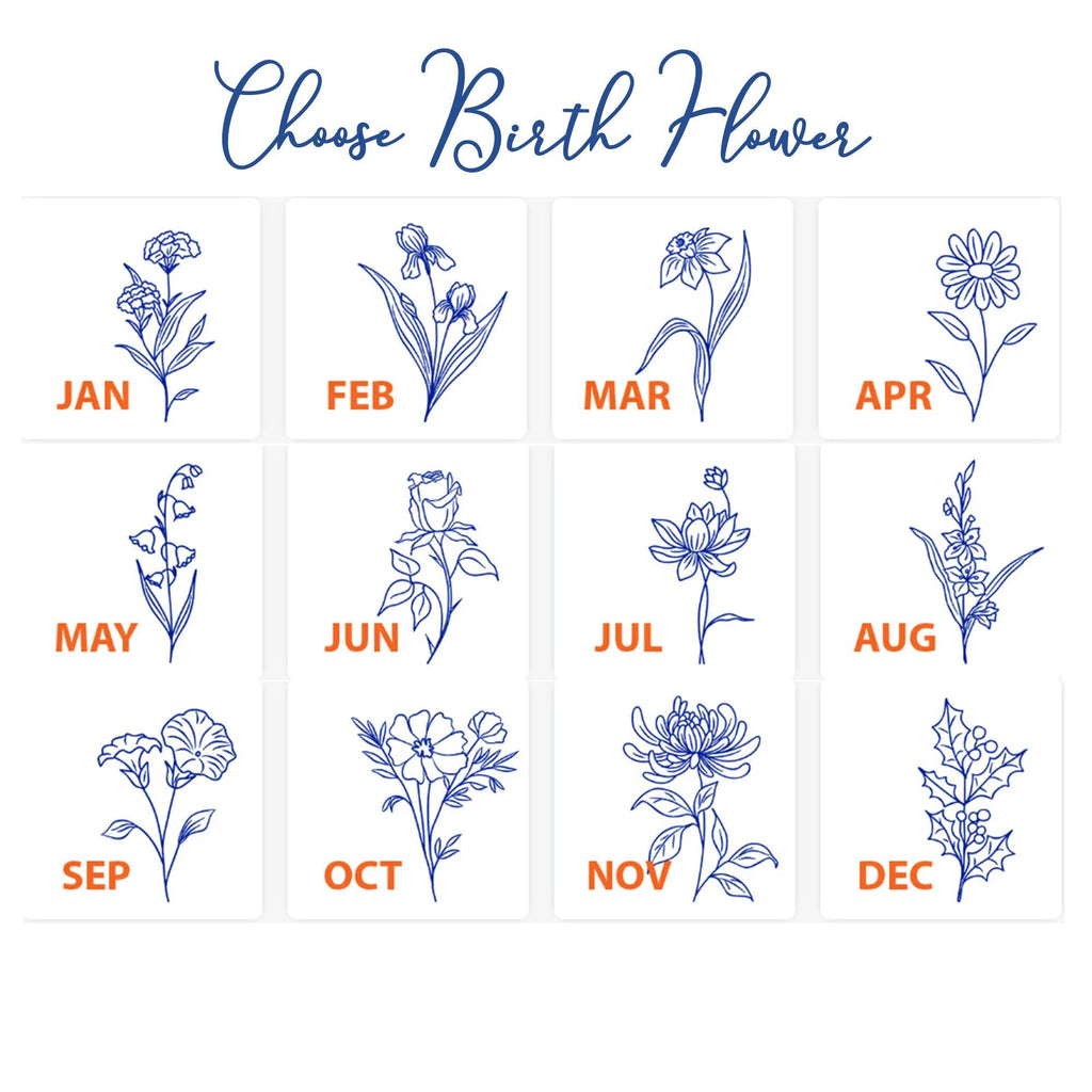 Personalized Names & Birth Flowers Tray