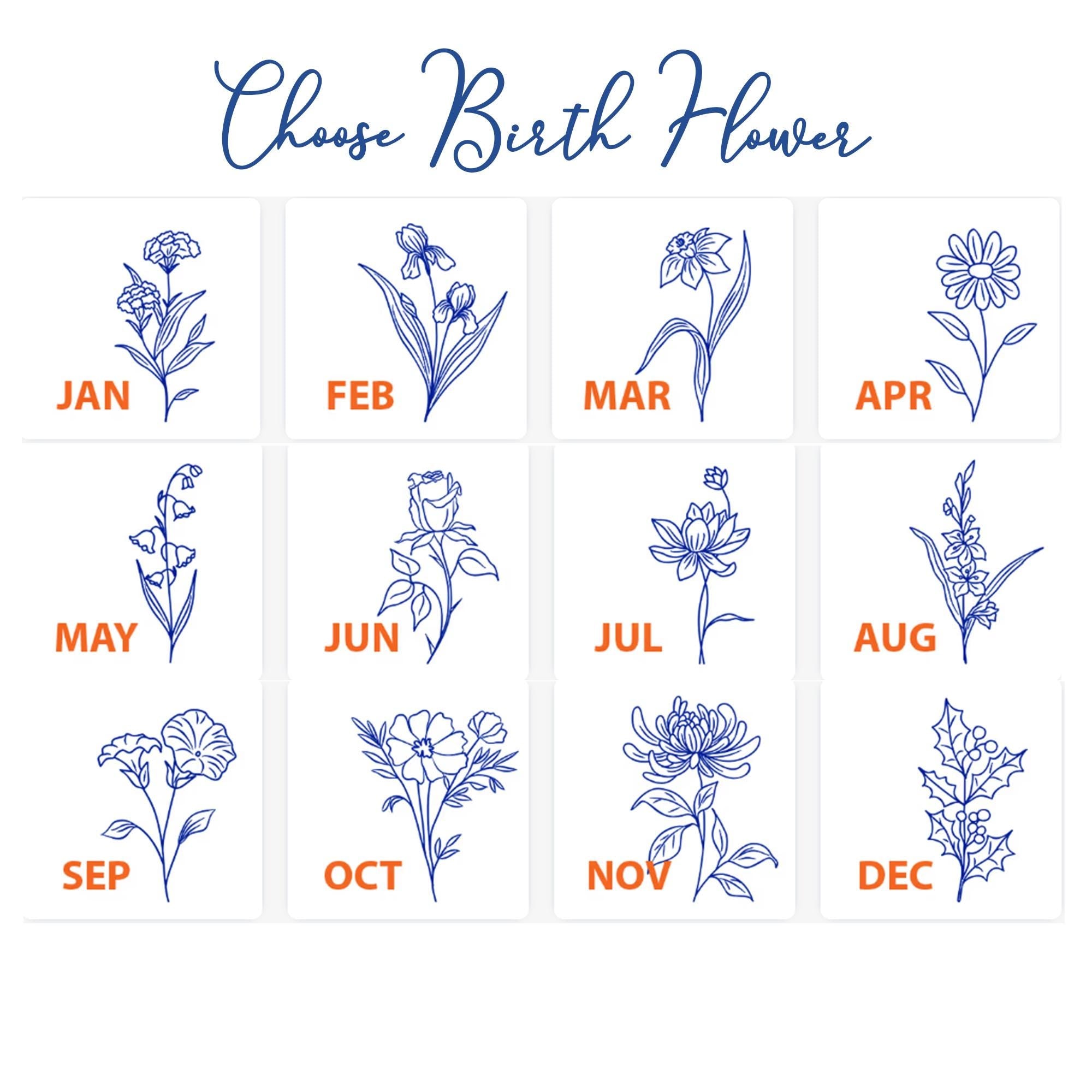 Personalized Names & Birth Flowers Tray