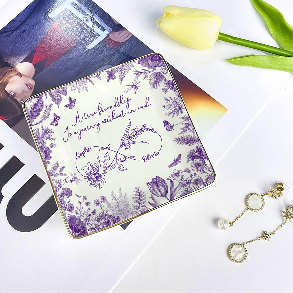 Personalized Names & Birth Flowers Tray