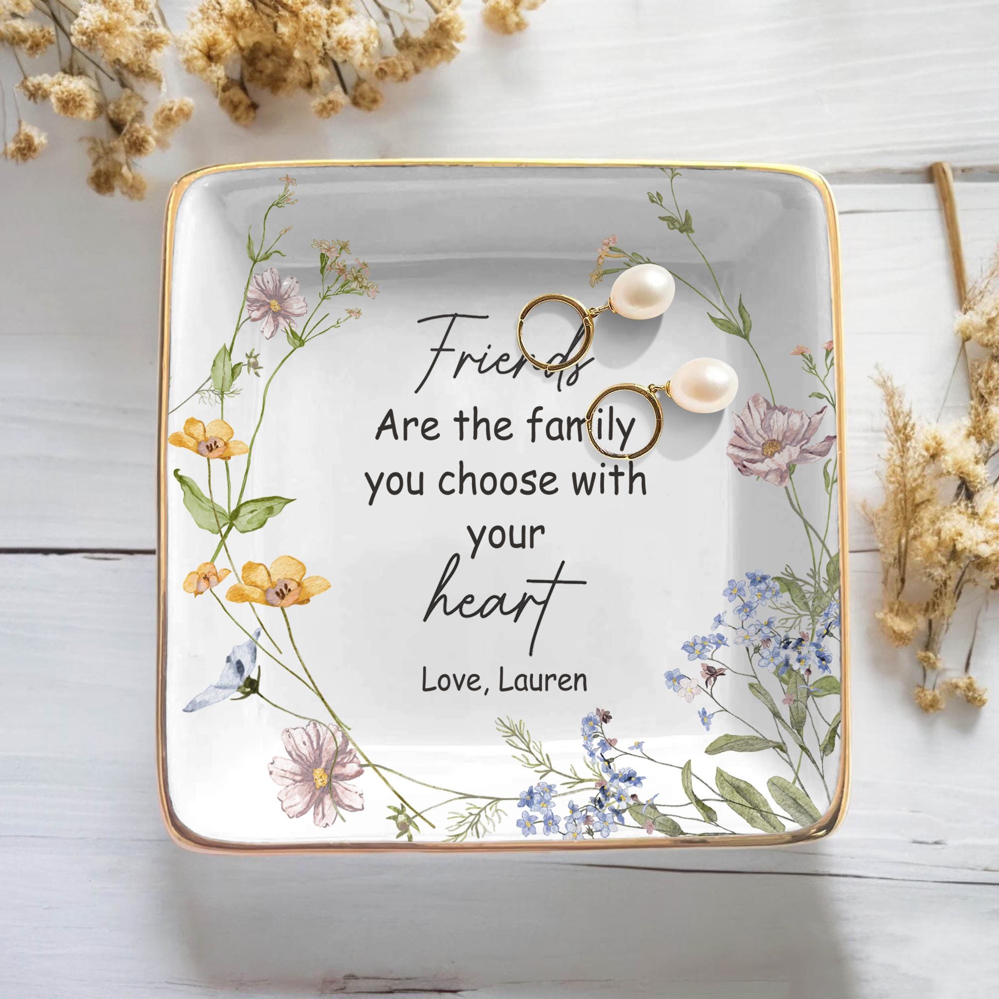 Personalized Best Friend Jewelry Dish, Custom Ring Tray for Friend, Gift for Her, Friendship Keepsake, Unique Gift Idea, Birthday Gift
