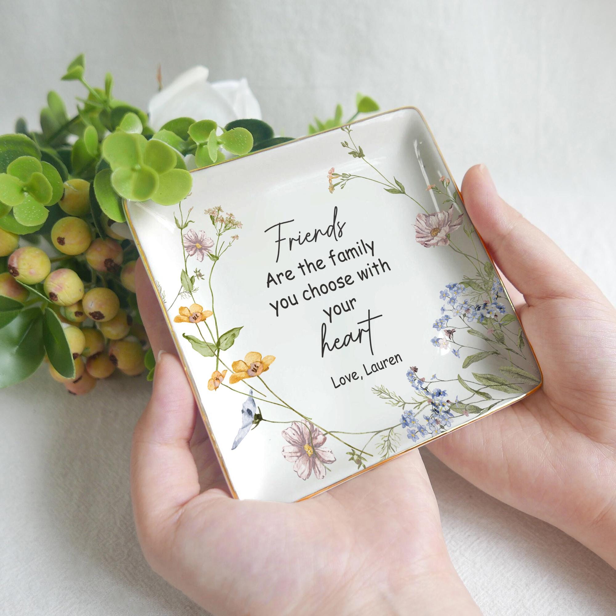 Personalized Best Friend Jewelry Dish, Custom Ring Tray for Friend, Gift for Her, Friendship Keepsake, Unique Gift Idea, Birthday Gift