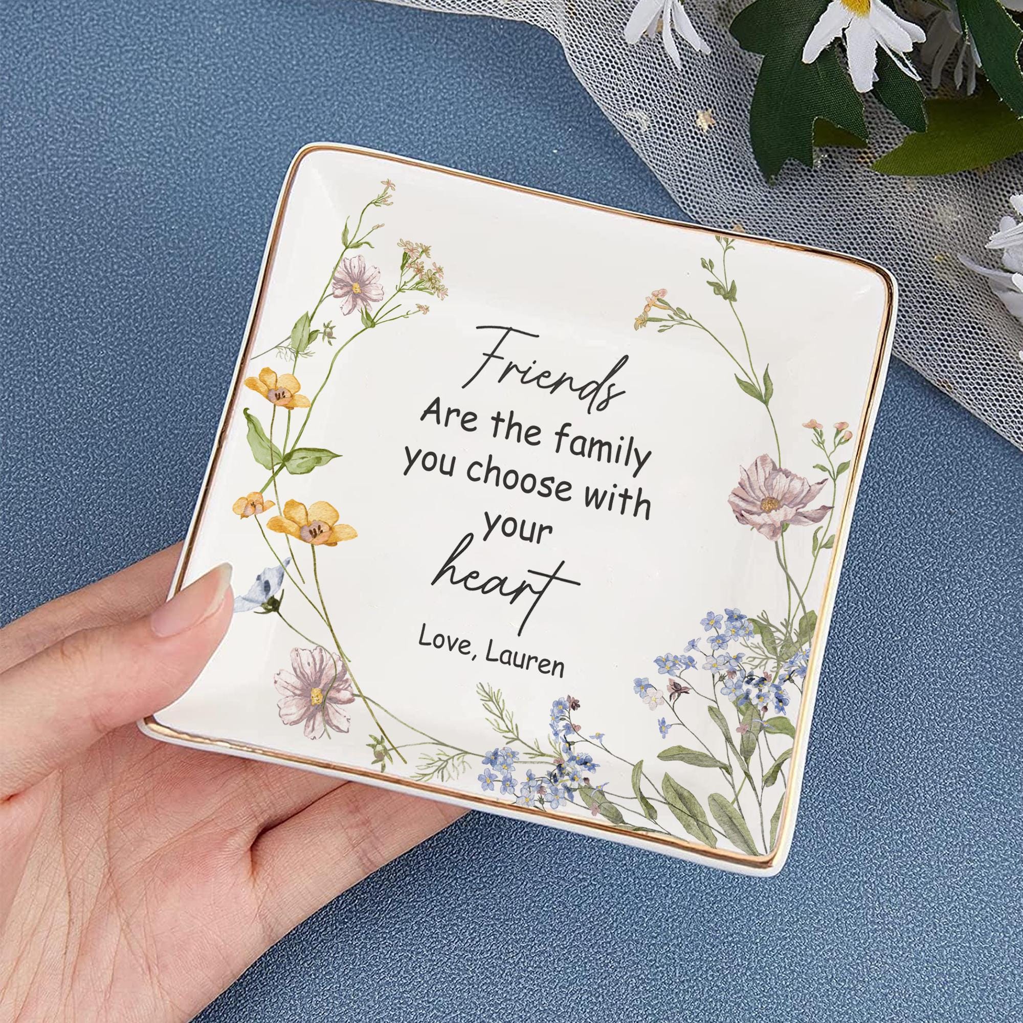 Personalized Best Friend Jewelry Dish, Custom Ring Tray for Friend, Gift for Her, Friendship Keepsake, Unique Gift Idea, Birthday Gift