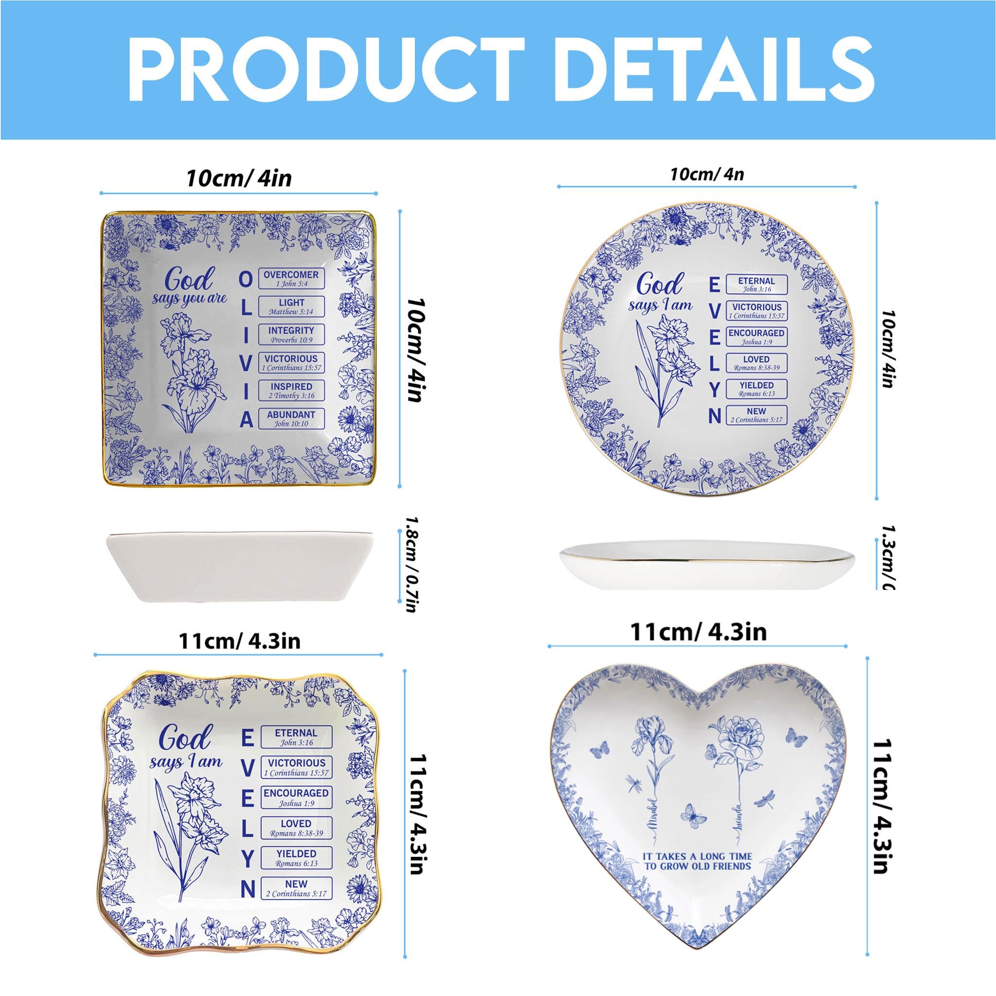 Personalized Birth Flowers Jewelry Dish