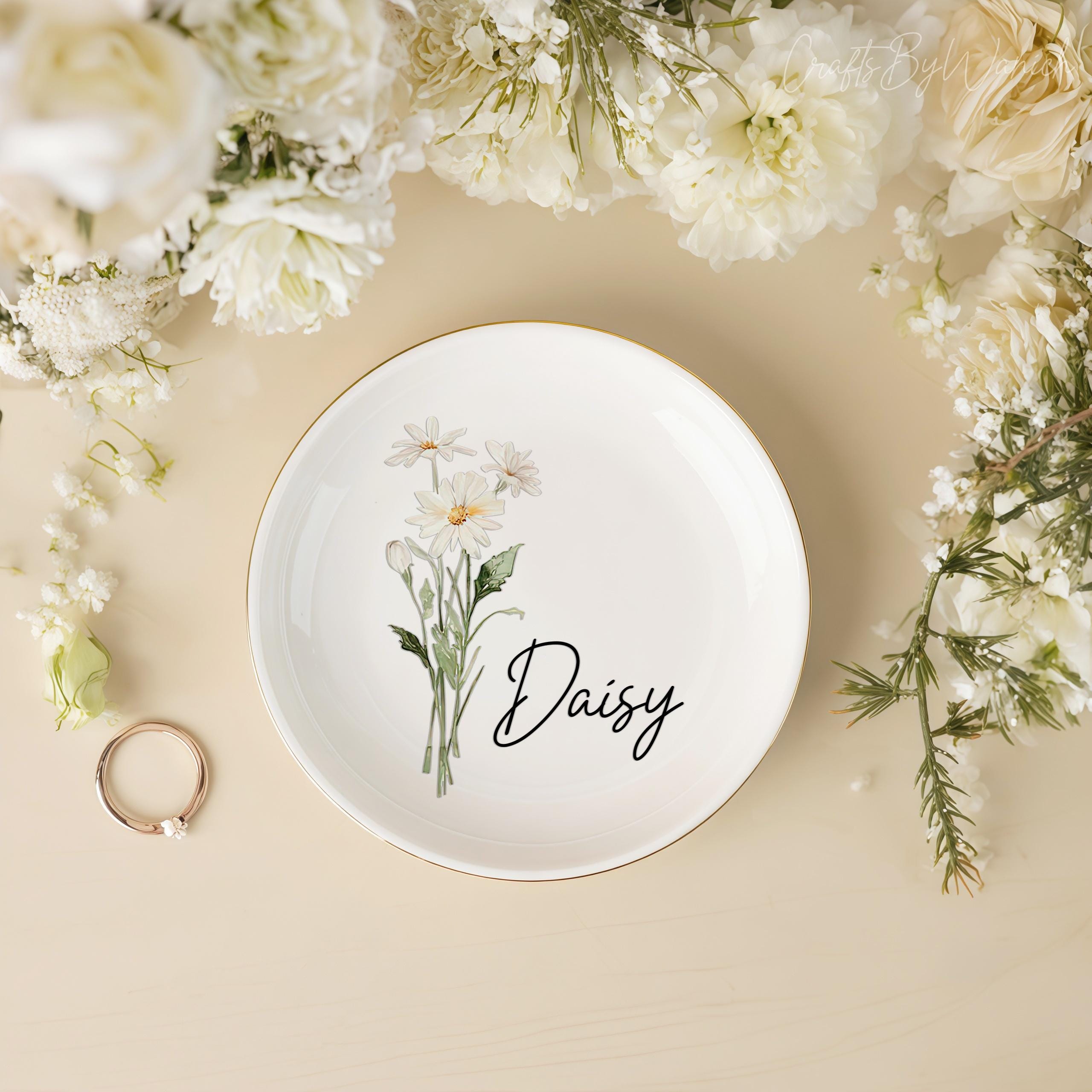 Personalised Birth Flower Trinket Dish