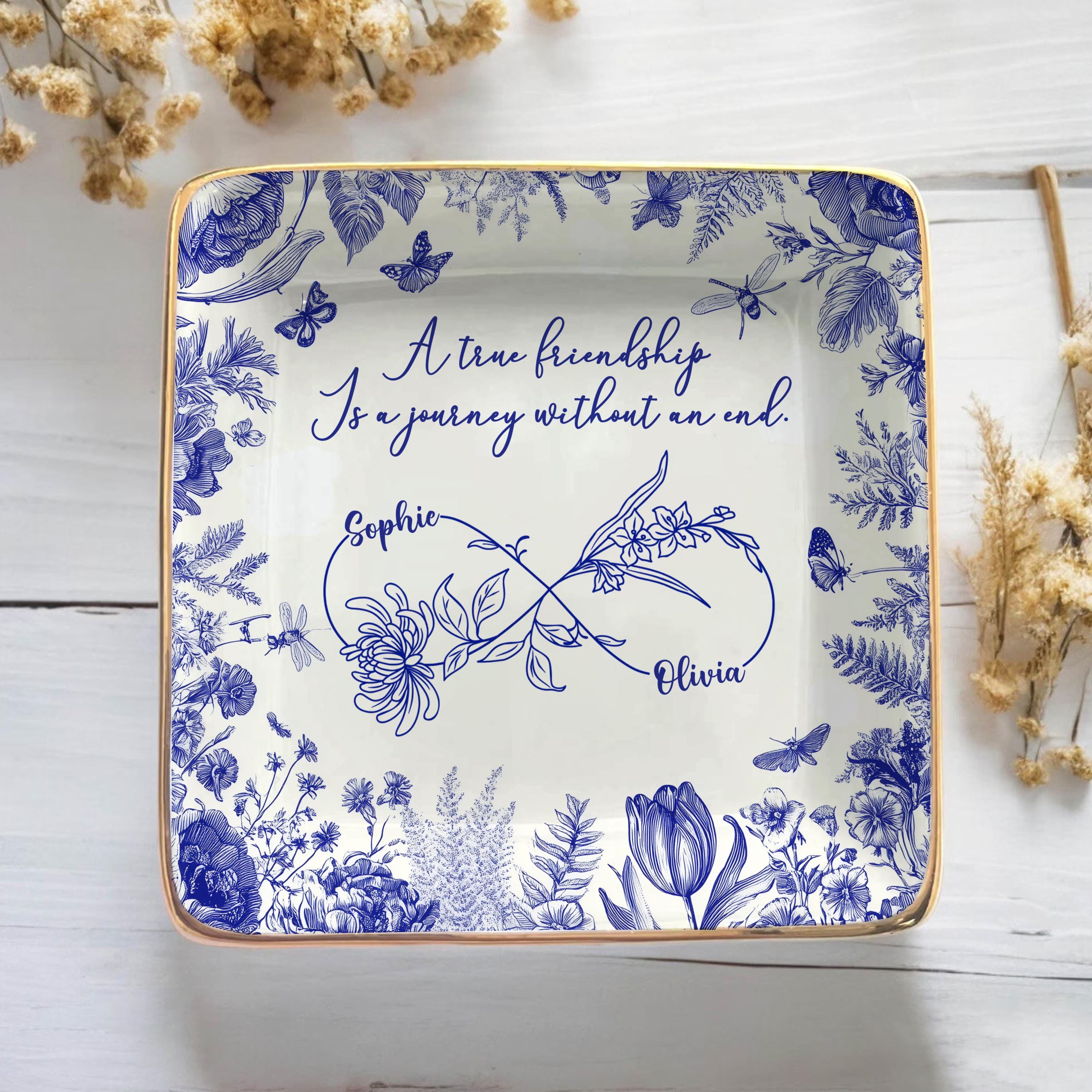 Personalized Names & Birth Flowers Tray