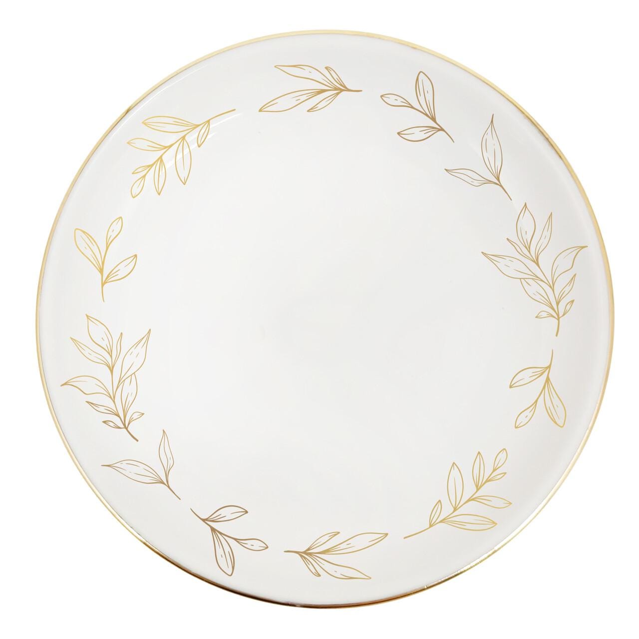 Gold Leaves Ceramic Jewelry Dish