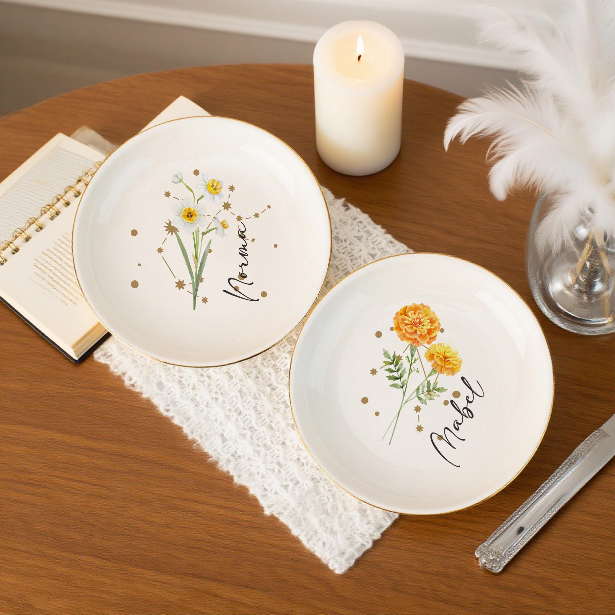 Zodiac and Flower with Constellation Trinket Dish