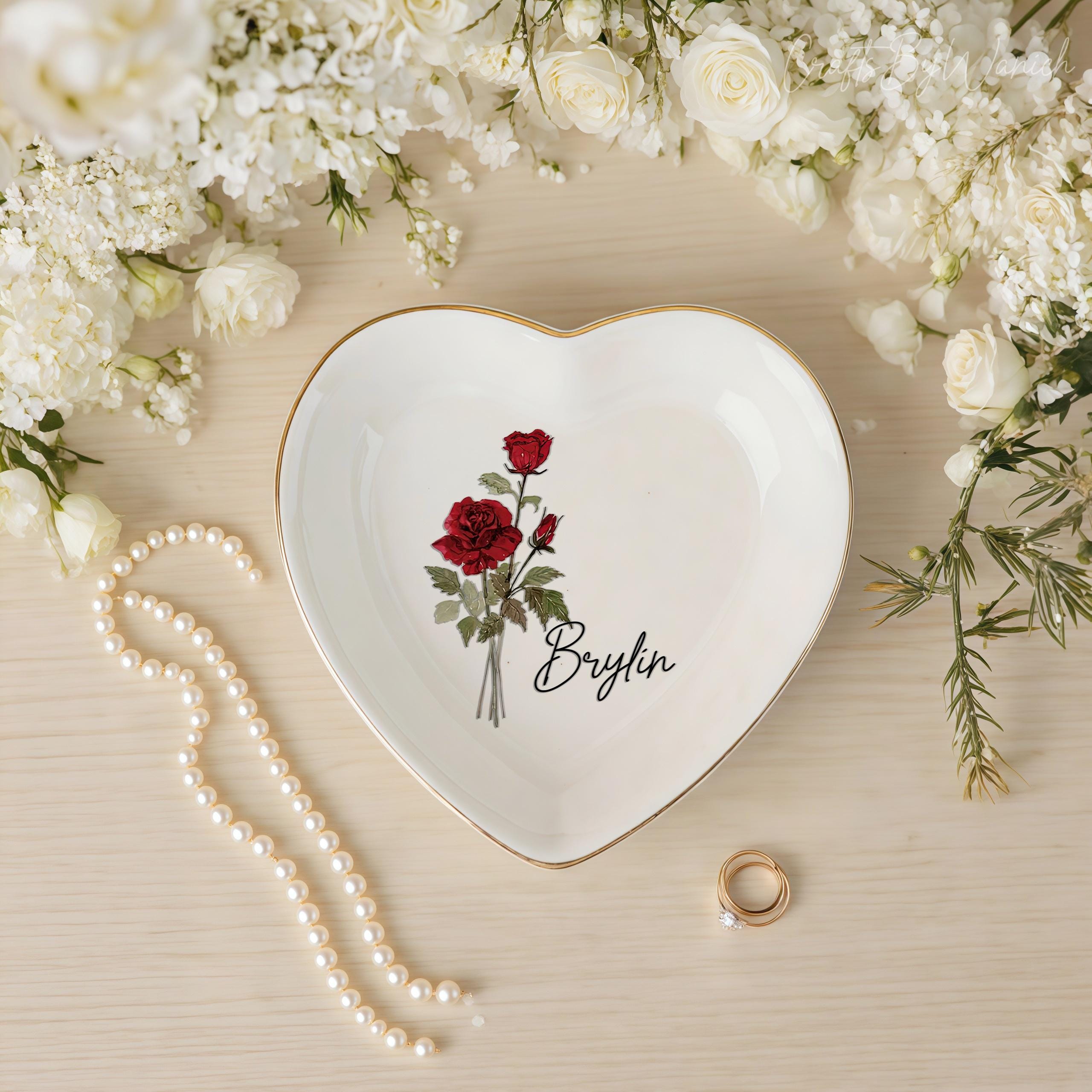 Personalised Birth Flower Trinket Dish