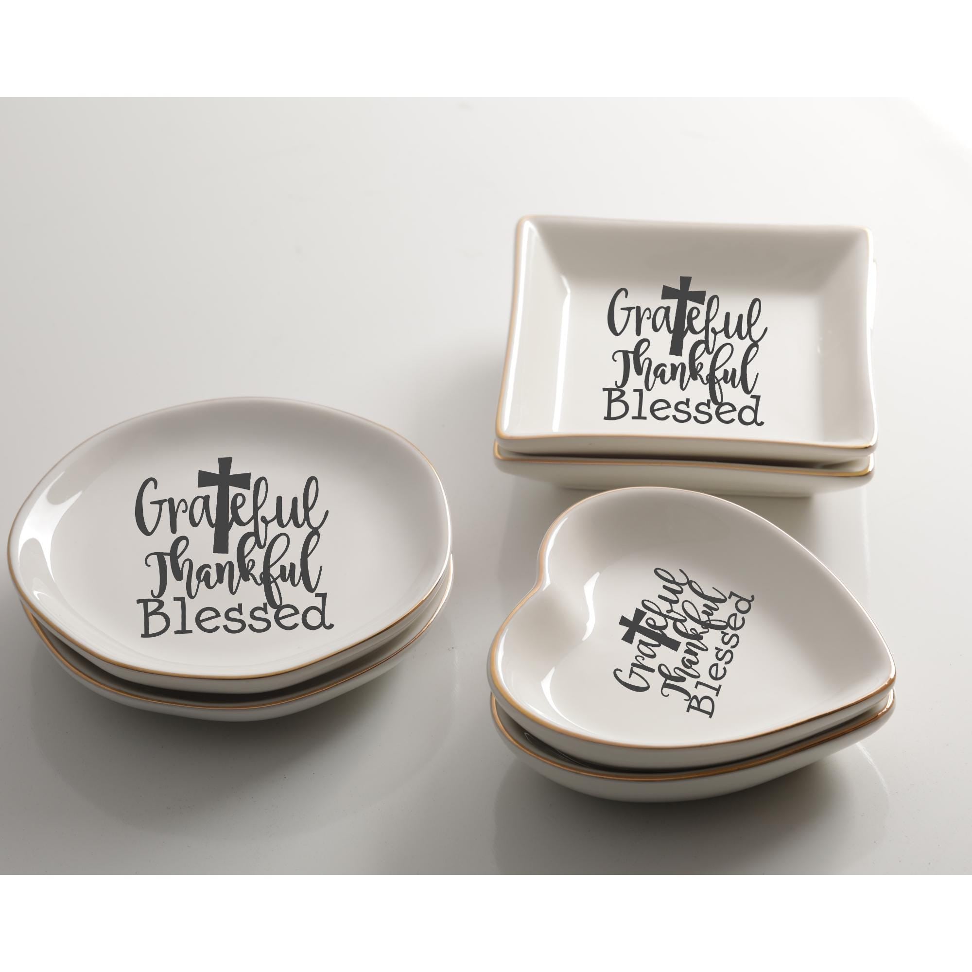 Grateful Thankful Blessed Ring Dish