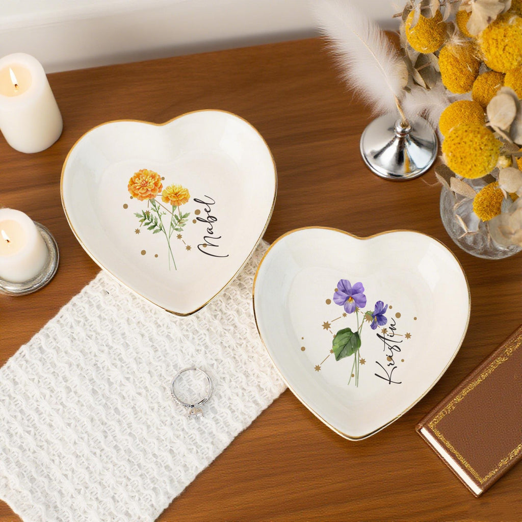 Zodiac and Flower with Constellation Trinket Dish