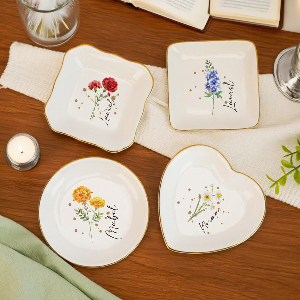 Zodiac and Flower with Constellation Trinket Dish