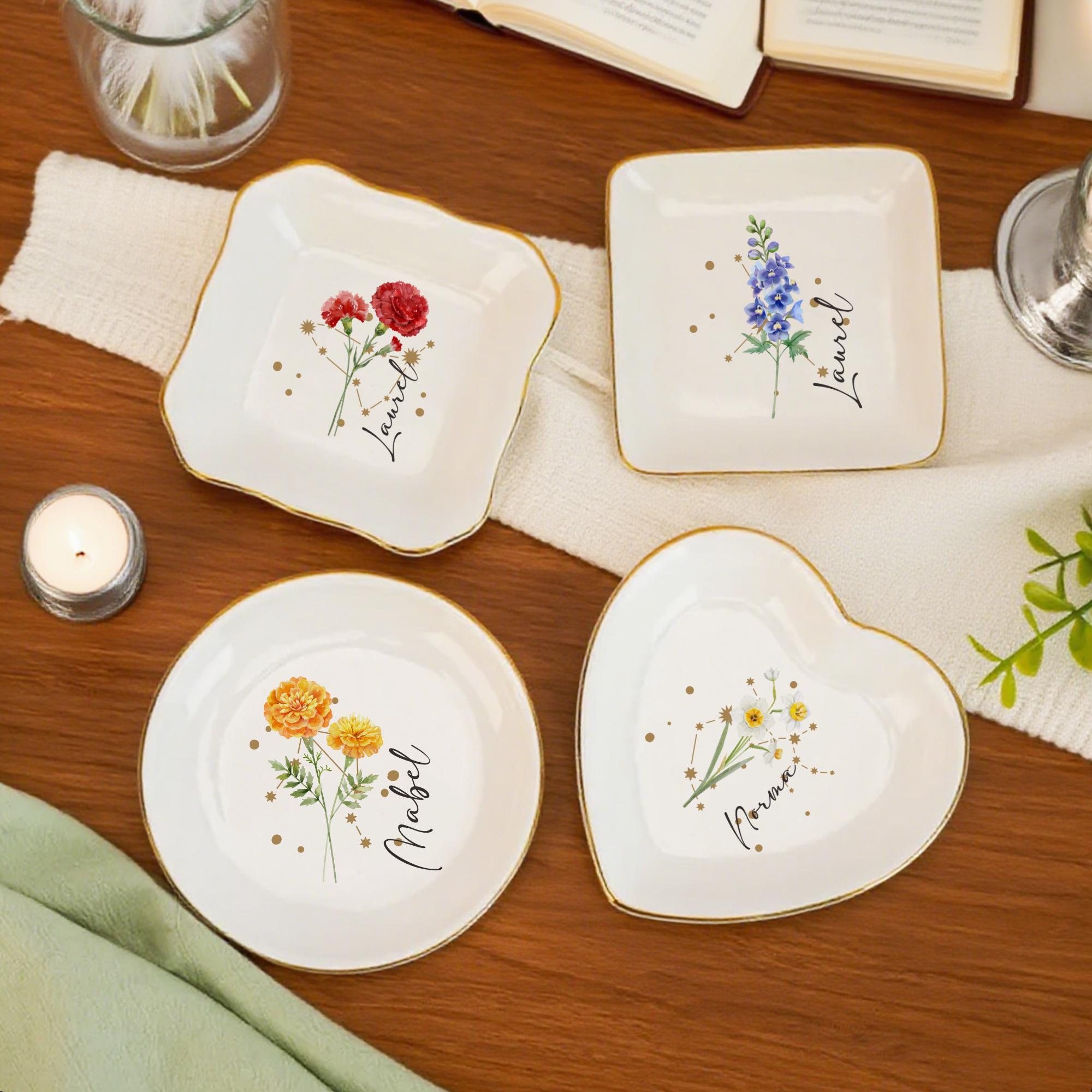 Zodiac and Flower with Constellation Trinket Dish
