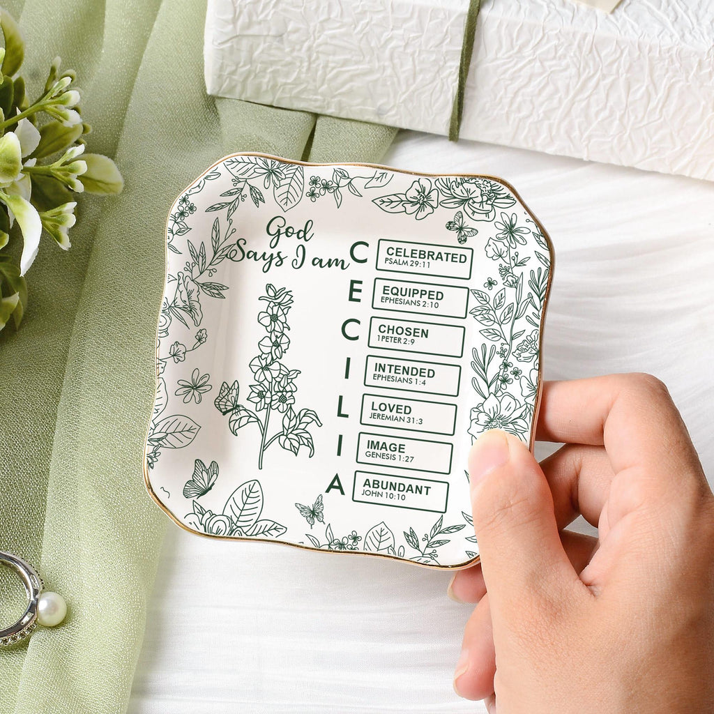 Personalized Christian Name Jewelry Dish