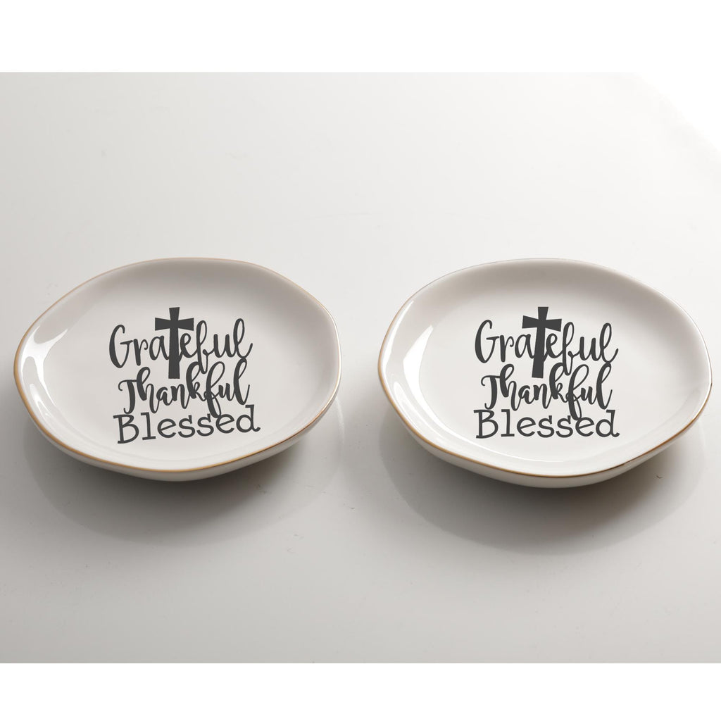 Grateful Thankful Blessed Ring Dish