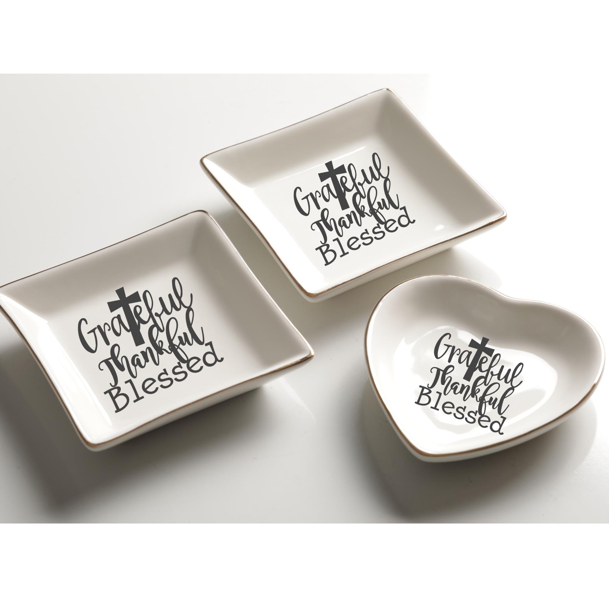Grateful Thankful Blessed Ring Dish